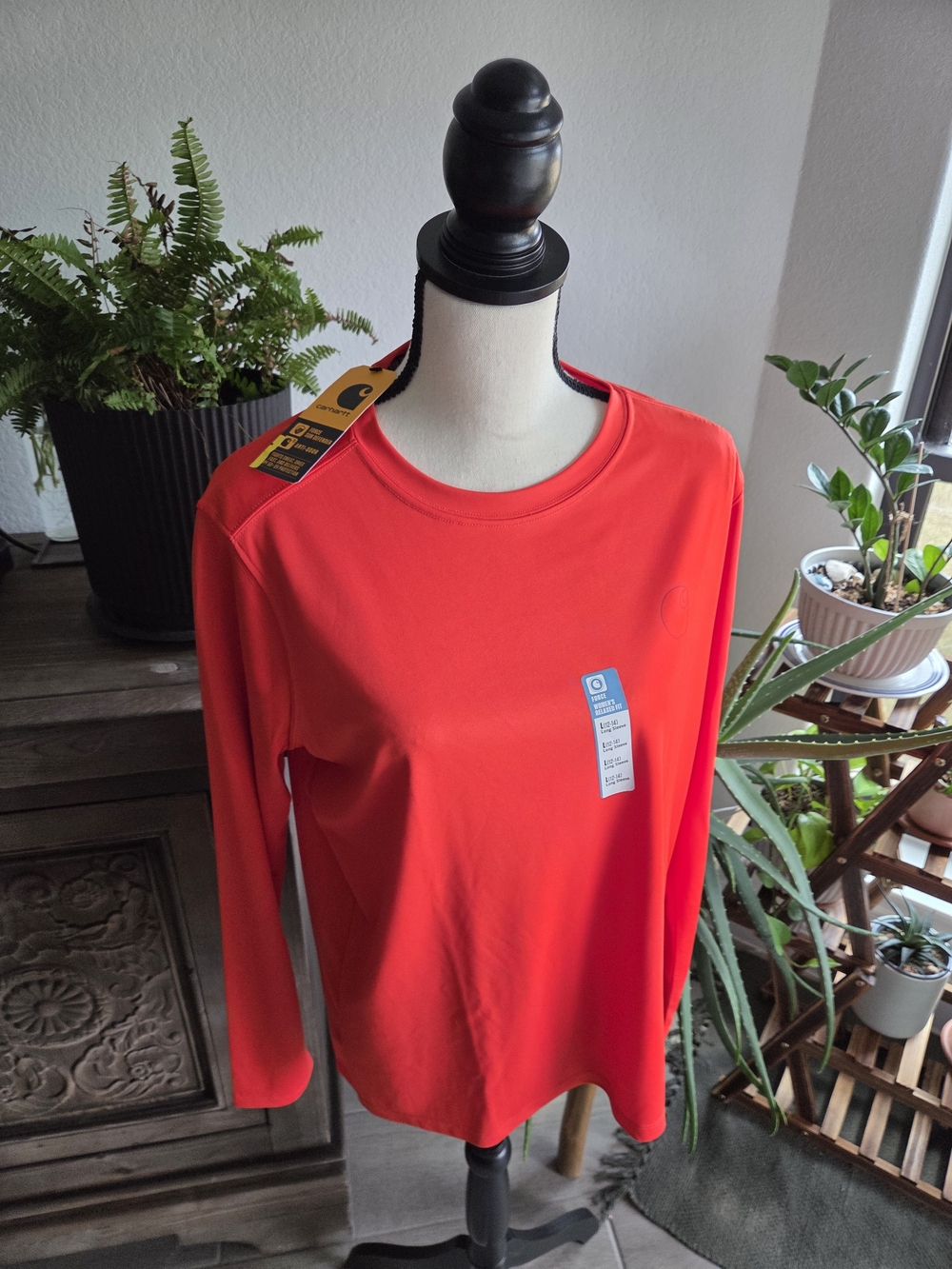 Carhartt Women’s Force Sun Defender Long Sleeve Performance Shirt UPF 50 Red L